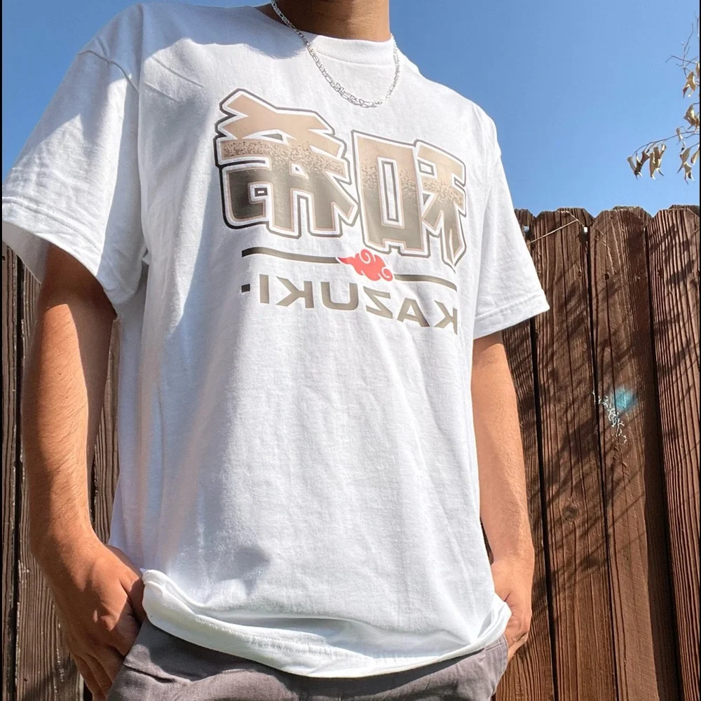 Kazuki Kanji Tee; S-XL, 100% ring-spun cotton, available in black & white - Picture 1 of 4